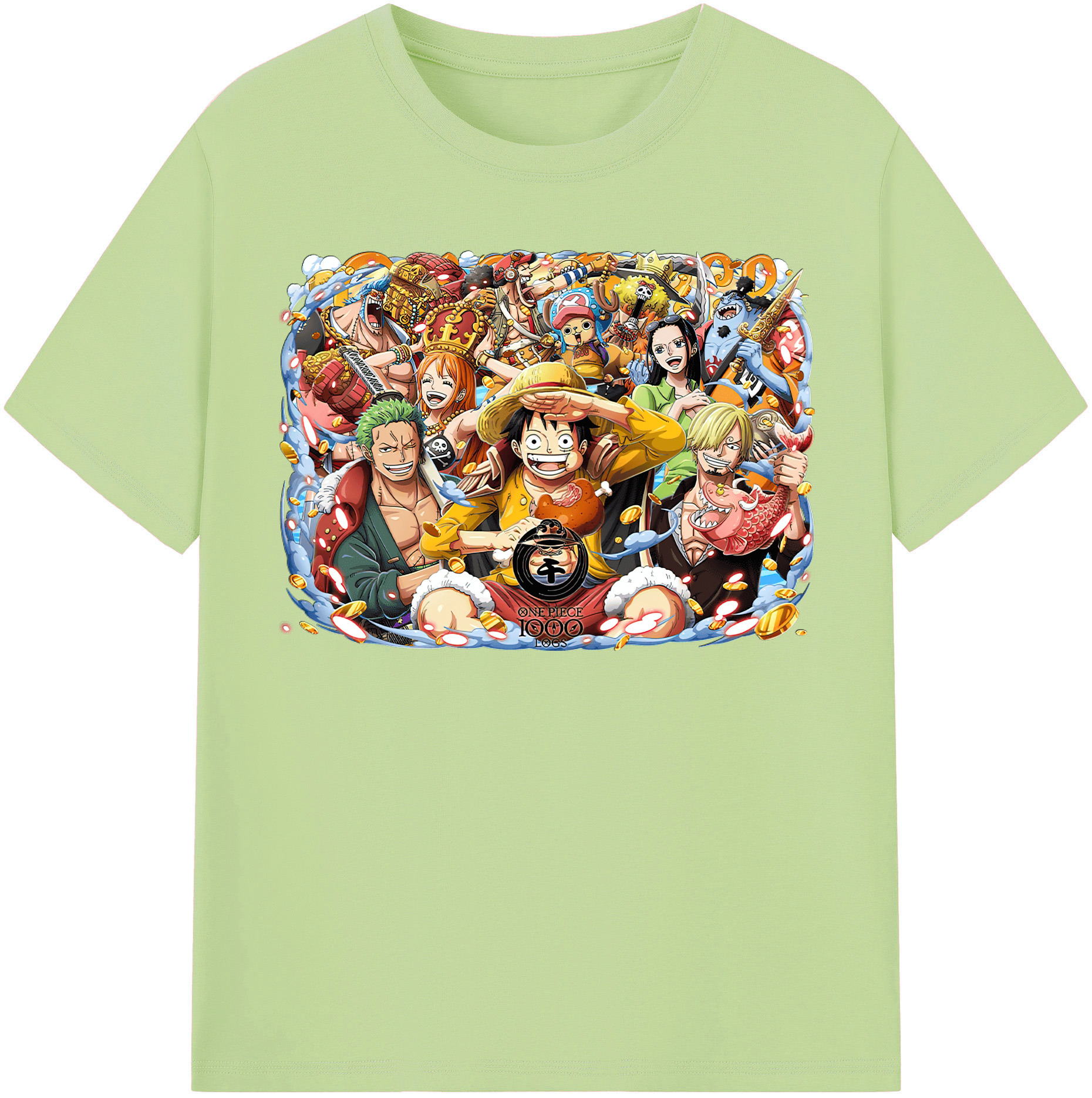 ワンピース モンキー・D・ルフィ ONE PIECE Monkey D. Luffy 綿100％半袖Tシャツ（フロントプリント）